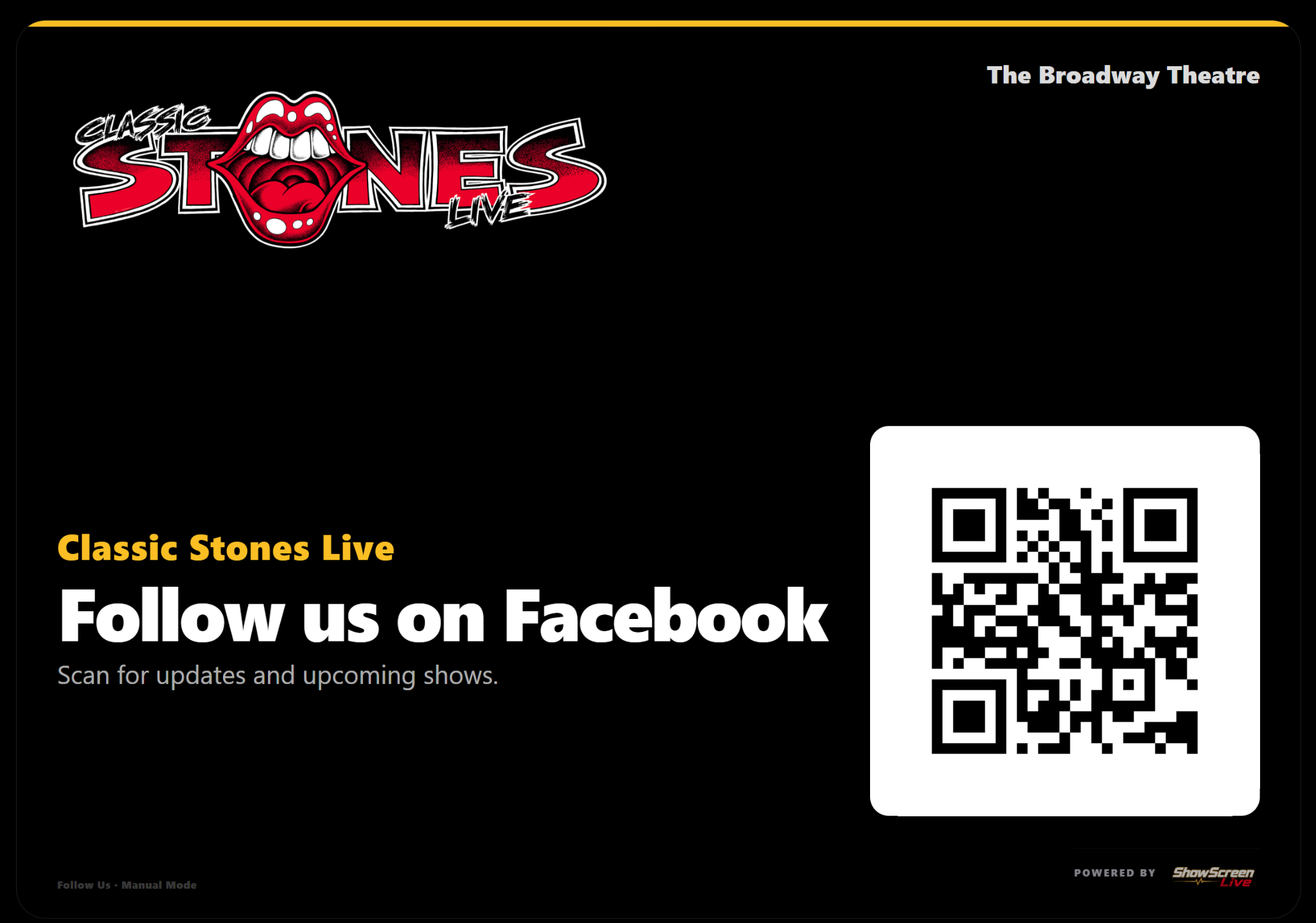 Theatre QR screen for audience voting