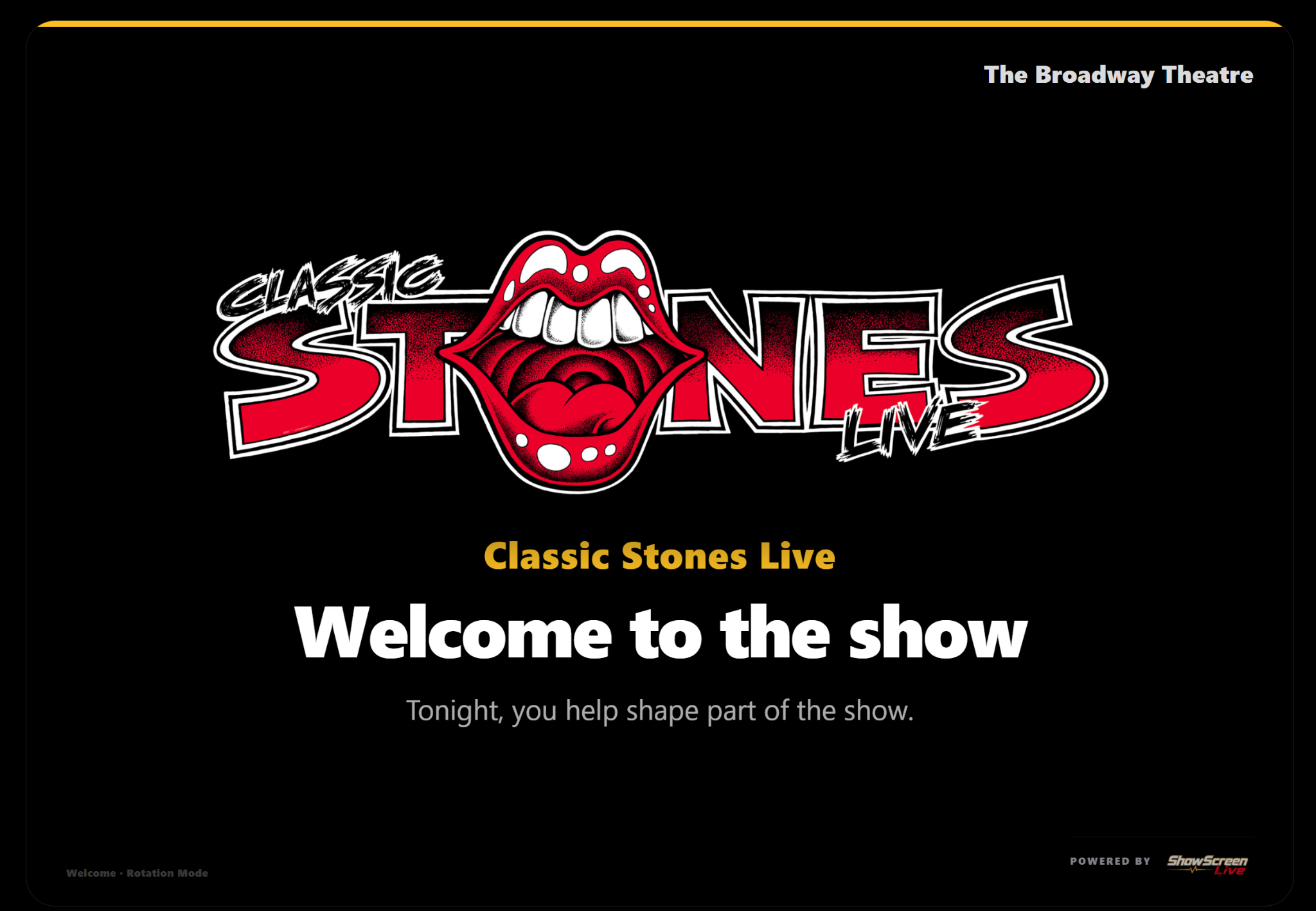 Welcome screen for doors open